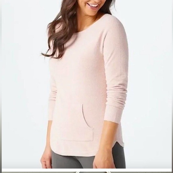 NWT Barefoot Dreams CozyChic Ultra Lite Raglan Pullover in Dusty Rose - Picture 1 of 9